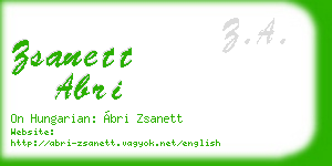 zsanett abri business card