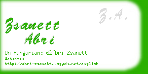 zsanett abri business card